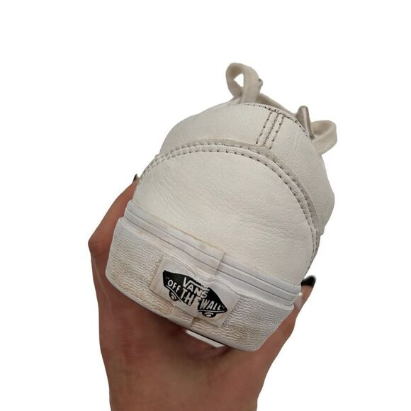 Vans white leather sneaker old skool men’s size 7.5 or women size 9 - Picture 3 of 11